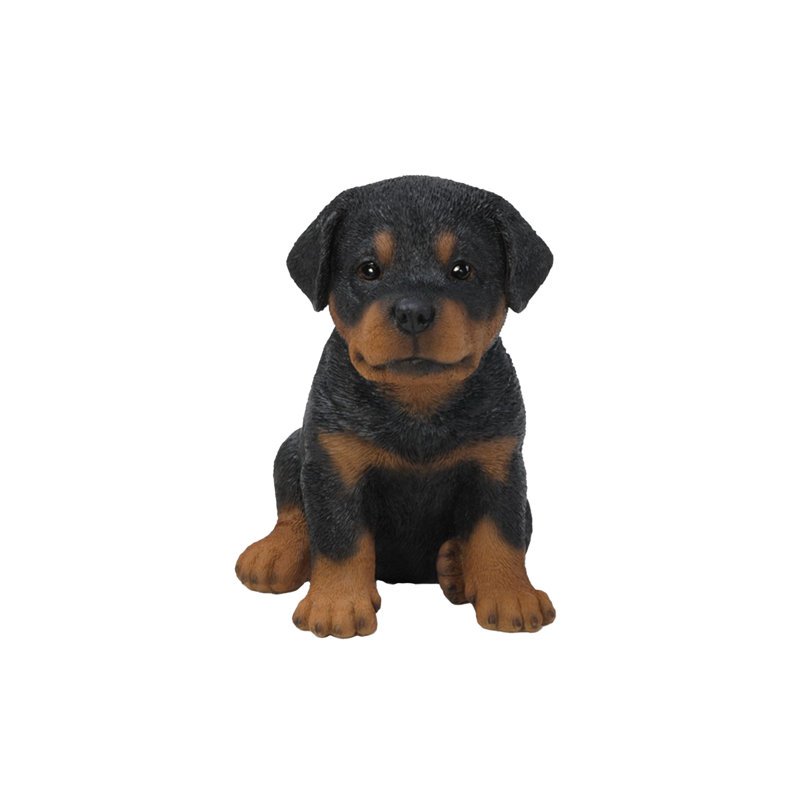 Statue chiot rottweiler assis