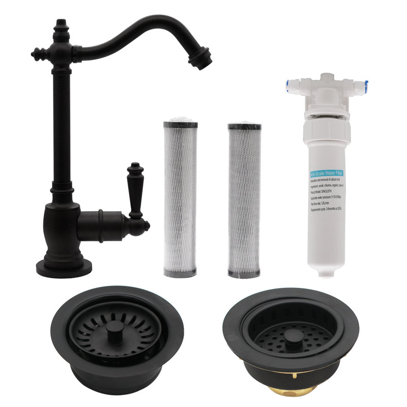 Westbrass Kitchen Faucet with Soap Dispenser, Matte Black
