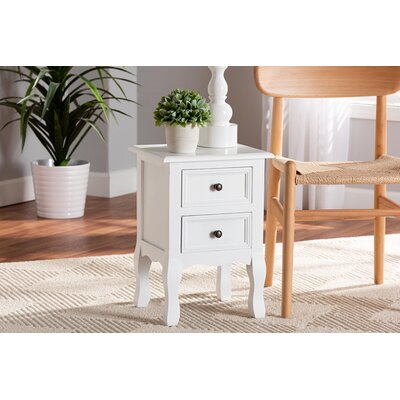 Crossfell 19.3'' Tall 2 - Drawer Nightstand in White/Black -  Red Barrel StudioÂ®, 4903E678EBA54C729BBFF7E10D76AEC1