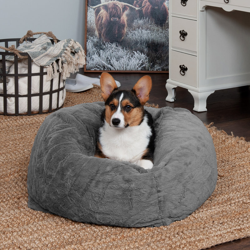 Orthopedic Polyester Pet Bed, Medium (26" W x 26" D x 11" H), Gray Mist