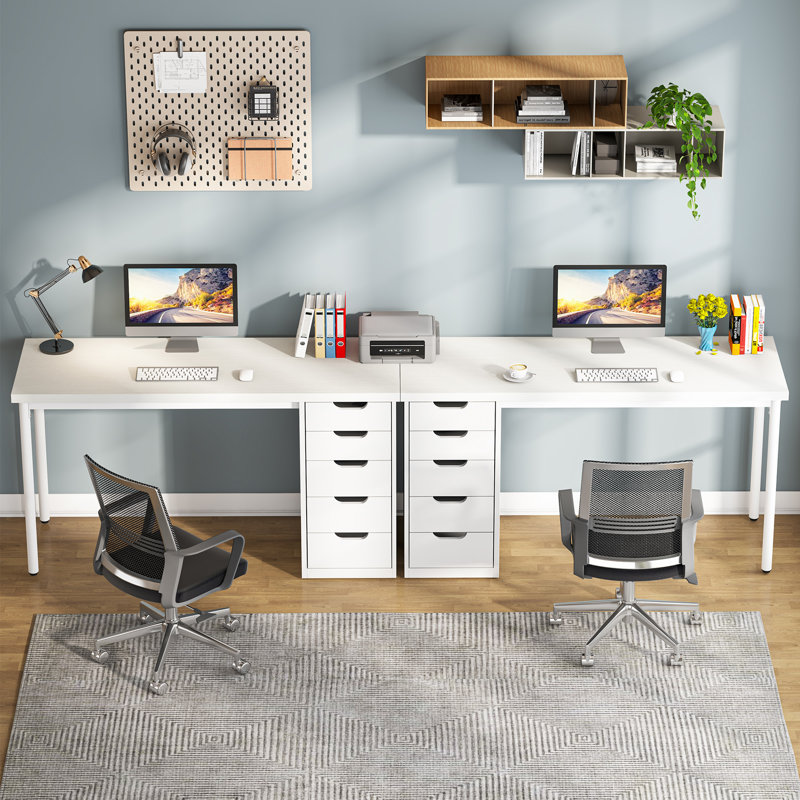 Briget 5-Drawer Computer Desk, Writing, Dressing Modern, White