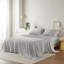 Draps en tricot toutes saisons en mélange de coton - doux et absorbant, 50%, pour matelas jusqu'à 16 po, 1 drap plat, 2 taies d'oreiller ajustées, lavable à la machine, drap gris durable-120258625-120258621
