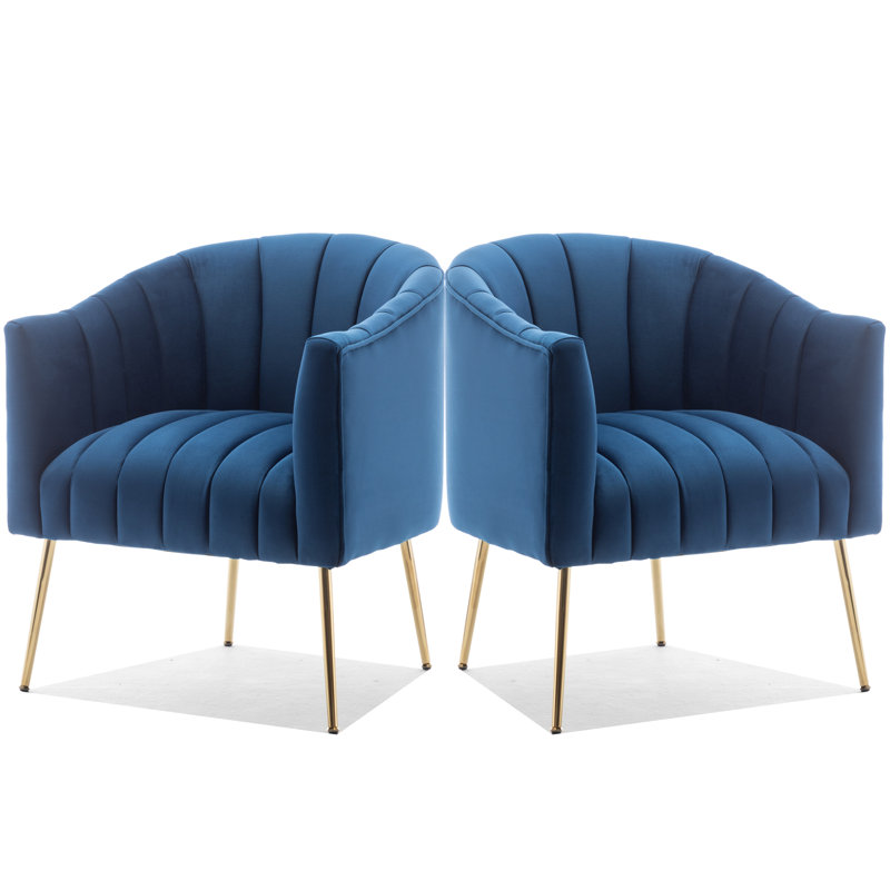 Velours capitonné large de 28 po Murrow, Velours bleu marine, 2