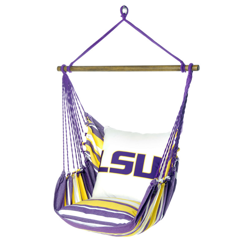 Fauteuil hamac suspendu à l'effigie du logo athlétique des Tigers de LSU, violet et or