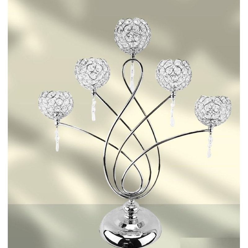 Briseidy 25'' H Tabletop Candelabra, Silver