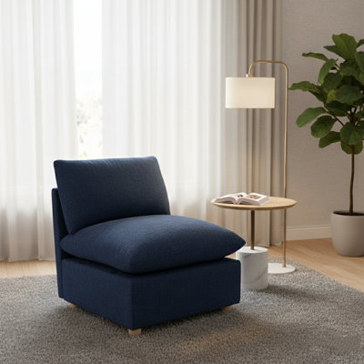 Chaise d'appoint modulaire en chenille 28,7 po, chaise longue sans accoudoirs pour salon