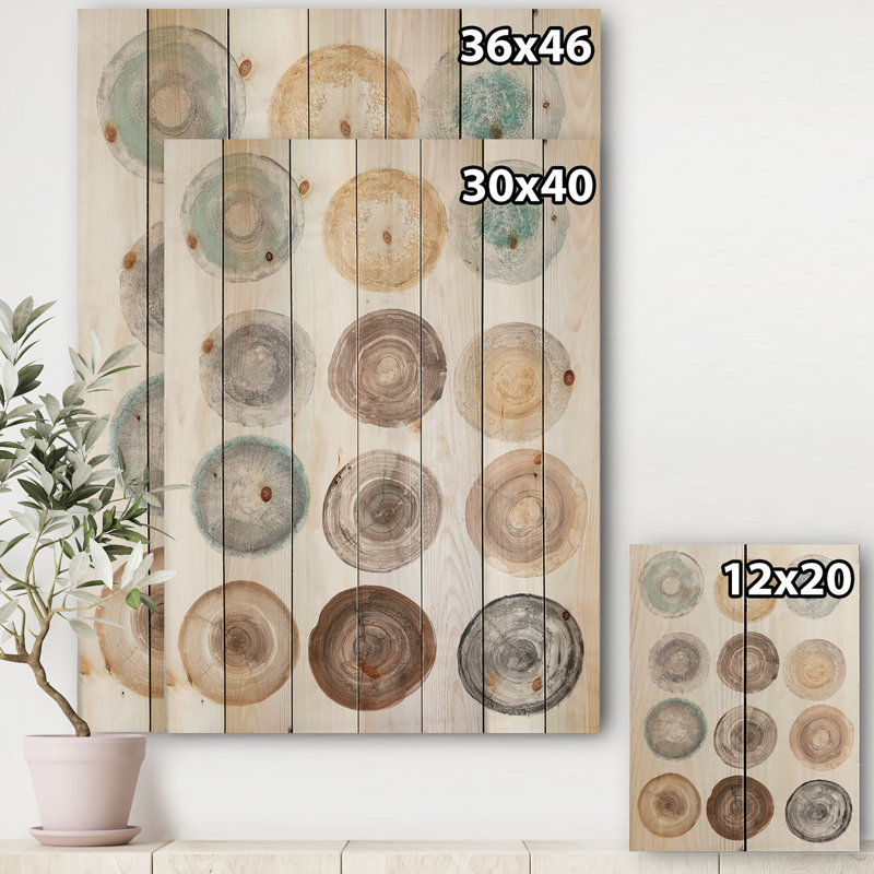 « geometric circles », impression sur bois, H 46 po x l 36 po x P 1,5 po