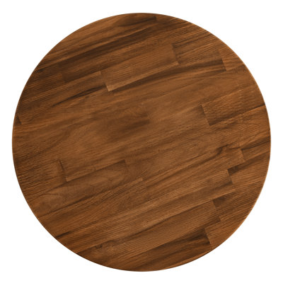 Round Acacia Wood Side Table