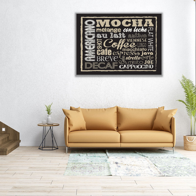 «Mocha Coffee Type», reproduction d'art sur toile, H 45 po x l 60 po
