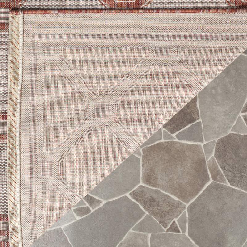 Tapis intérieur / extérieur à motif géométrique Sayde Performance, Carré 6 pi 7 po