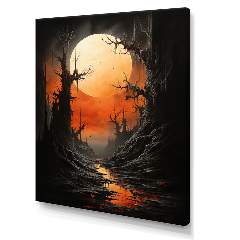 Lune ébène Eclipse Silence II, Toile tendue, H 32 po x l 24 po x P 1 po