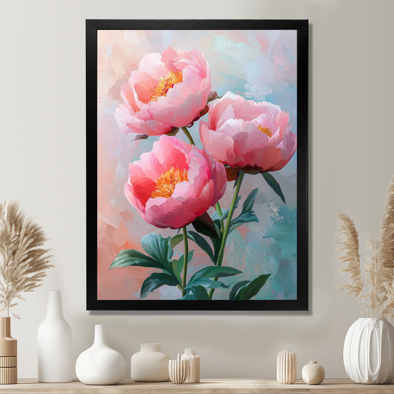 Kinsley - Floral Canvas Prints, Noir, noir, noir, noir, H 20 po x l 12 po, Reproduction encadrée sans passe-partout