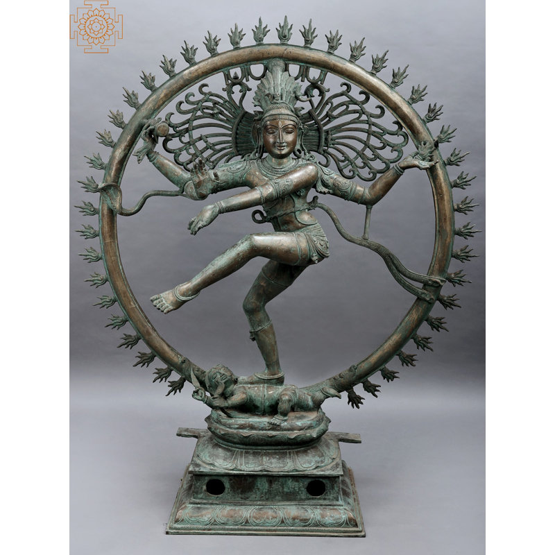 48-Inch Large Nataraja Bronze Statue – Handmade Madhuchista Vidhana Lost Wax Panchaloha, South Indian Inspired Home Décor Centerpiece