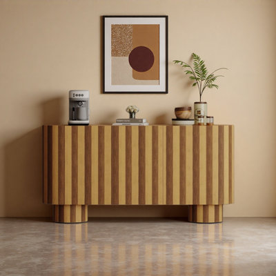 Simple Solid Wood High-Legged Sideboard