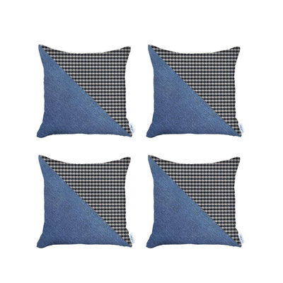 Ensemble de 4 housses de coussin pied-de-poule