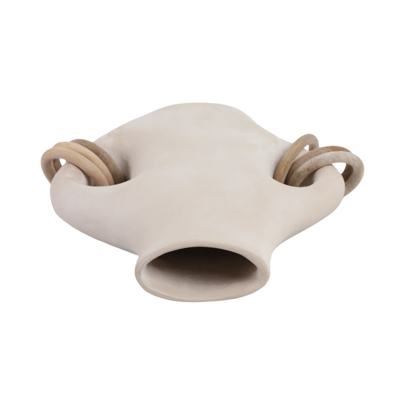Handmade Clay Table Vase, 15" H x 13" W x 13" D