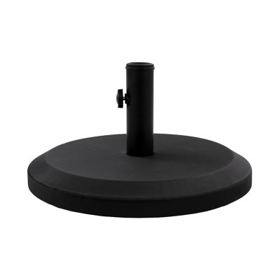 Us Weight 22 Lbs. Round Concrete Prefilled Heavy Duty Black Patio Umbrella Base