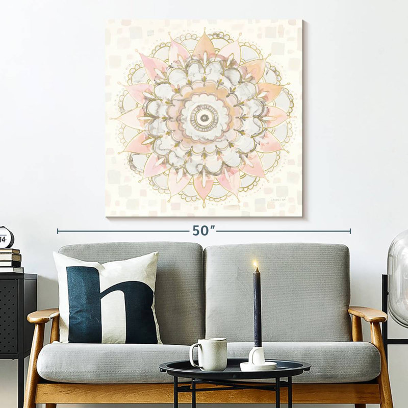 Kerner Modern Mandala Square Champagne, 33" H x 33" W