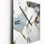 Horloge murale abstraite géode abstraite en marbre blanc et or I-1880858077