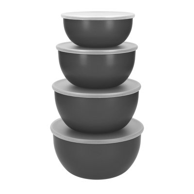 KitchenAid 4pc Meal Prep Bowls Set with Lids - Charcoal Grey