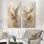 Minimalisme beige et colombe dorée - ensemble de 2 impressions sur toile colombe