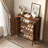 Wooden Shoes Cabinet With Adjustable Shelves, Retro Freestanding Shoe Organizer Cabinet For Entryway Hallway Living Room, 5-tier Shoe Cabinet With Doors For 20 Pairs, -258354420