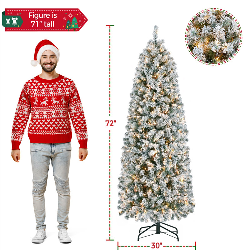 Arbre de Noël artificiel pré-éclairé, 6', Vert