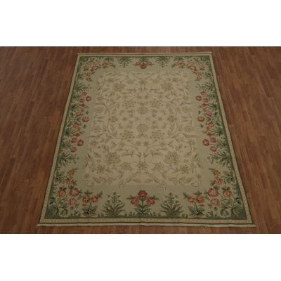 Tapis à motif floral complexe Aubusson 8 x 10 pour maisons élégantes