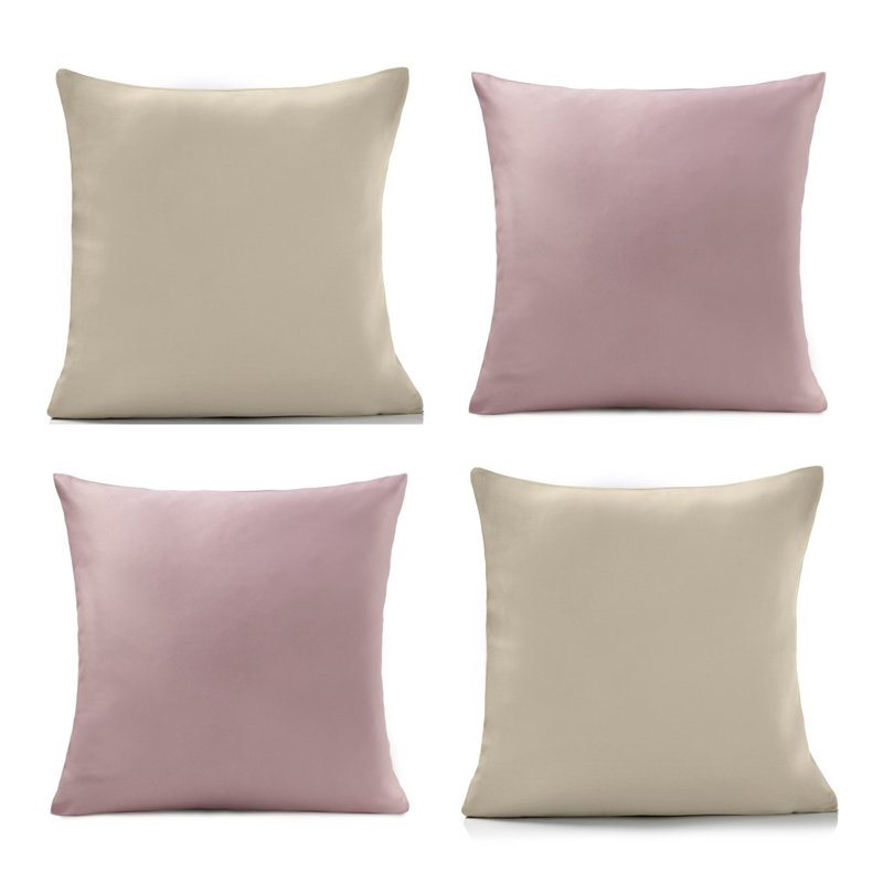 Nashli Square Throw Cushion, Cream/Pink