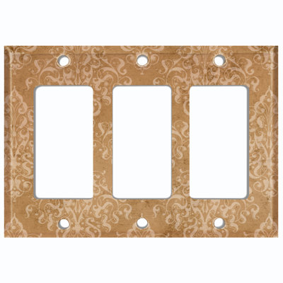 Patterned 3 - Gang Toggle Light Switch Standard Wall Plate