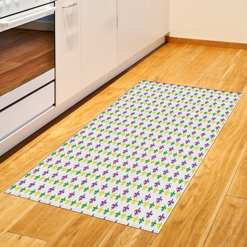 Mardi Gras High Density Long Fiber Poly Threads Decorative Area Rug Carpet, Rectangle 2'7" x 5'