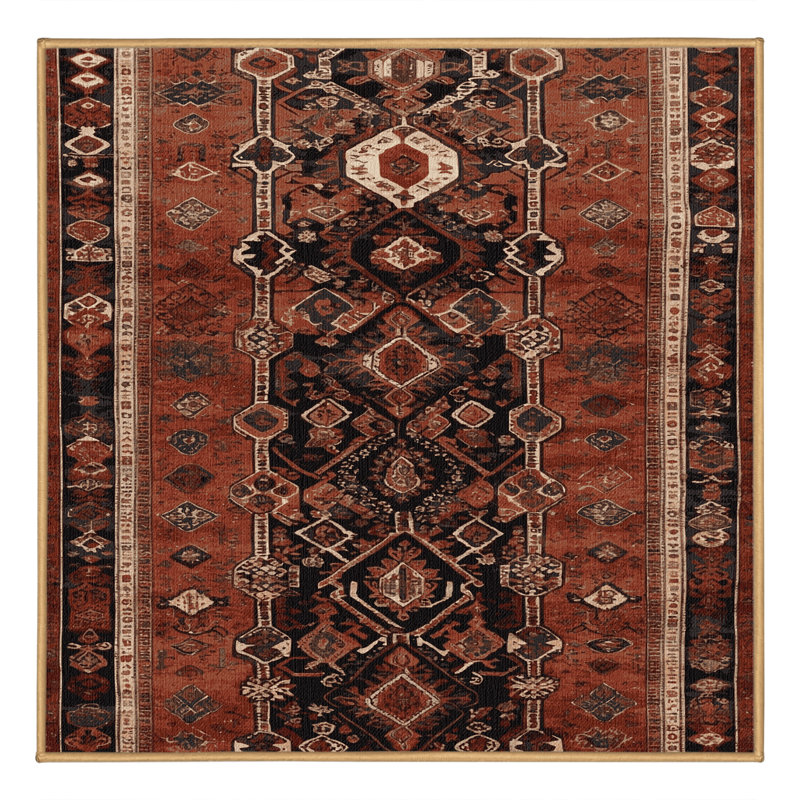 Tapis brun lavable à la machine, Carré 4 pi