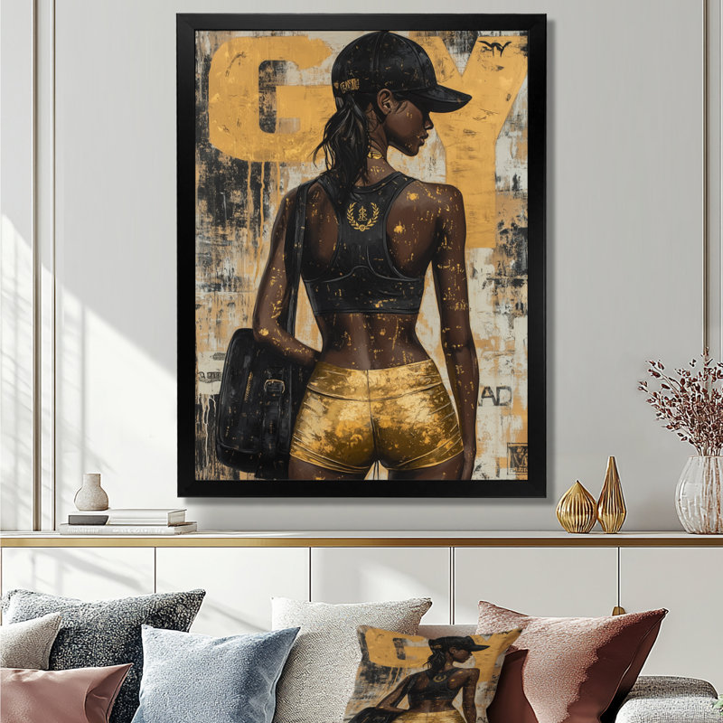 Gym Model Peak Performance I - Fashion Gym Girl, reproduction d'art murale, Sans cadre, métal, H 32 po x l 24 po