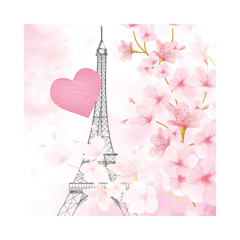 Cherry Blossom Paris III by Kimberly Allen - Wrapped Canvas Print, 30.48 cm H x 30.48 cm W