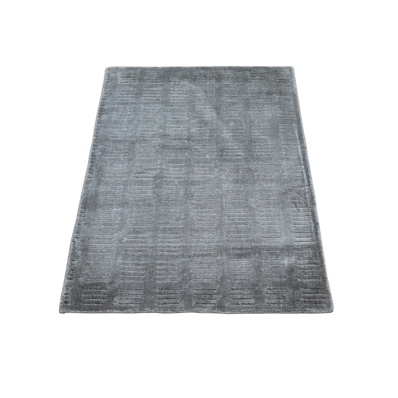 Tapis décoratif noué à la main gris New Age de conception unique 2 pi x 3 pi