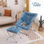 Fauteuil Saucer avec repose-pieds, chaise d'appoint pliante en fausse fourrure-92360809
