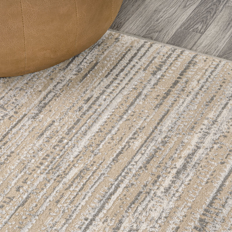 Loom Modern Strie' Beige/Gray Rug, Runner 2' x 8'