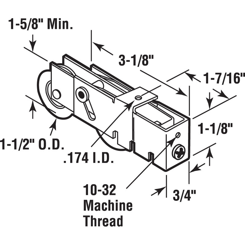 Prime-Line 1-1/2 in. Steel Ball Bearing Sliding Door Tandem Roller Assembly (Single Pack)