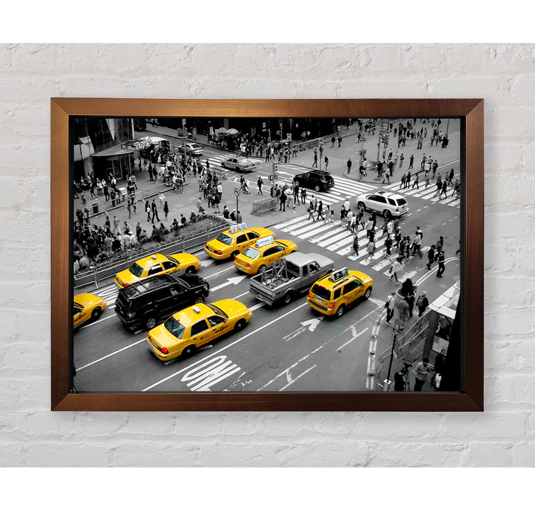 Yellow Cabs New York City - Einzelne Bilderrahmen Kunstdrucke