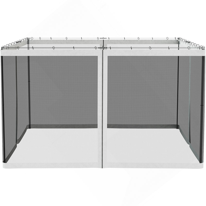 Outsunny Replacement Mesh Sidewall Netting For Patio Gazebos And Canopy Tents With Zippers (Sidewall Only), 10 pi x 13 pi