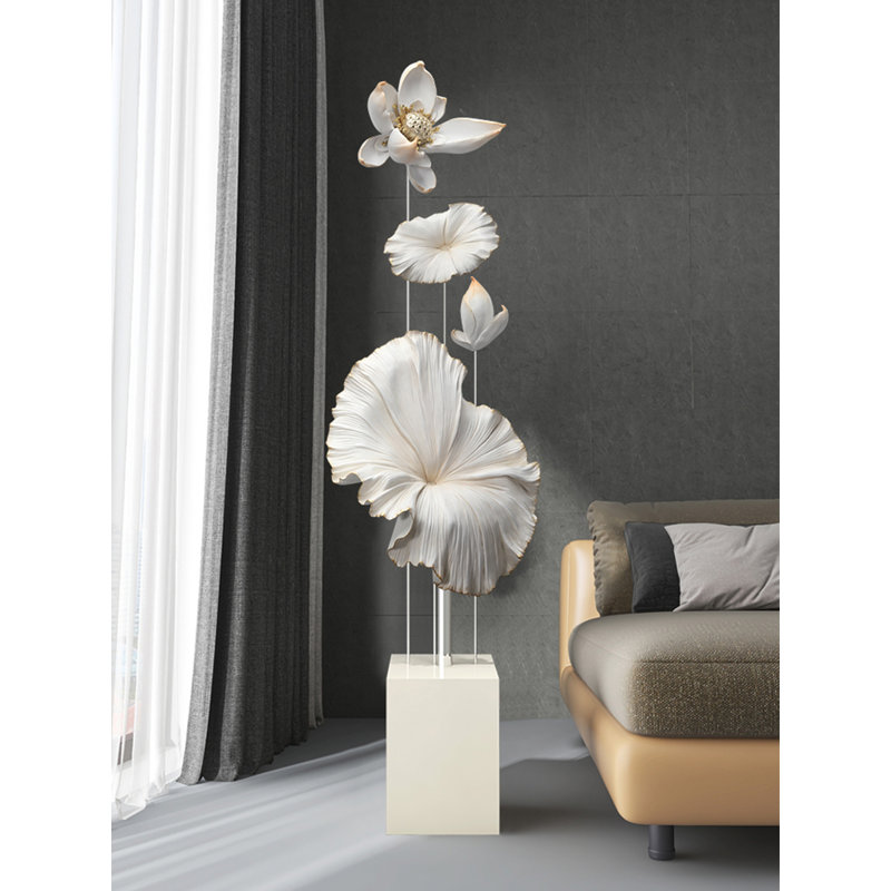 Élément de décoration moderne et minimaliste en résine Lotus