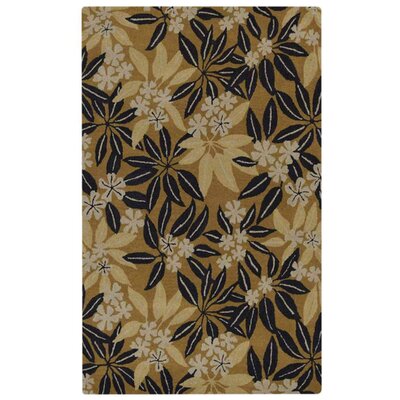 Cohocton HAND TUFTED WOOL ECO-FRIENDLY AREA RUGS, Gold Color, Floral Design -  Alcott HillÂ®, 129DF47A017D44ADBFBC95DE7F220745