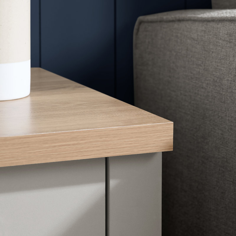 Napanoch Side Table with Storage, Grey/Oak