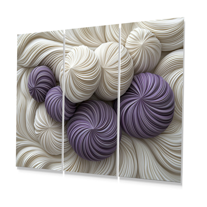Or et mauve de Noël tourbillon de menthe poivrée IV - ensemble de décoration murale de Noël, Métal métal