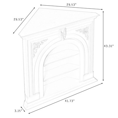 Beige Solid Wood Freestanding Fireplace