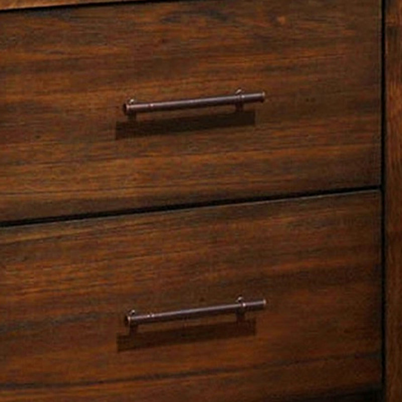 2pc Queen Bedroom Set, Storage Design, Brown, Nightstand, 2 Pcs: Bed, Nightstand