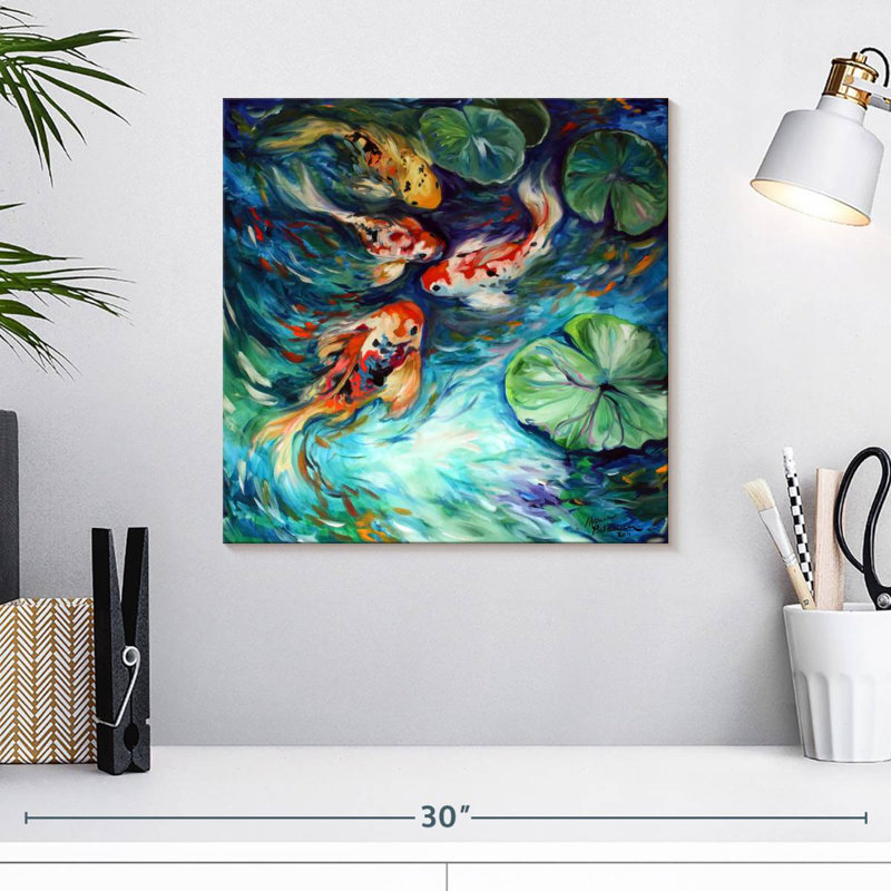 Crowle Dancing Colors Koi, 16" H x 16" W