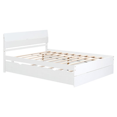 Bed Frame With Twin Trundle And 2 Drawers For High Gloss