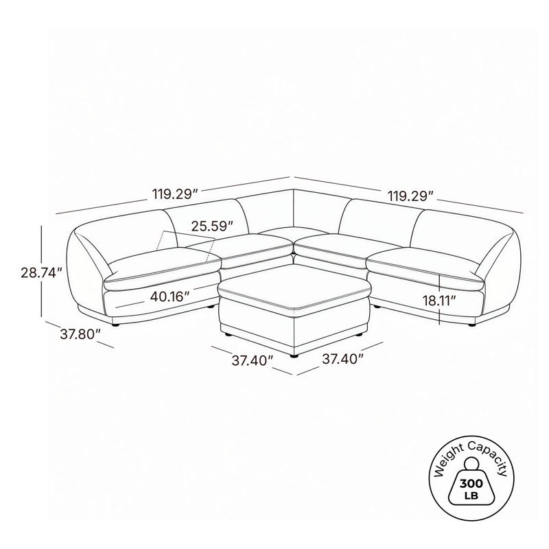 Sectional Sofa, Mousse