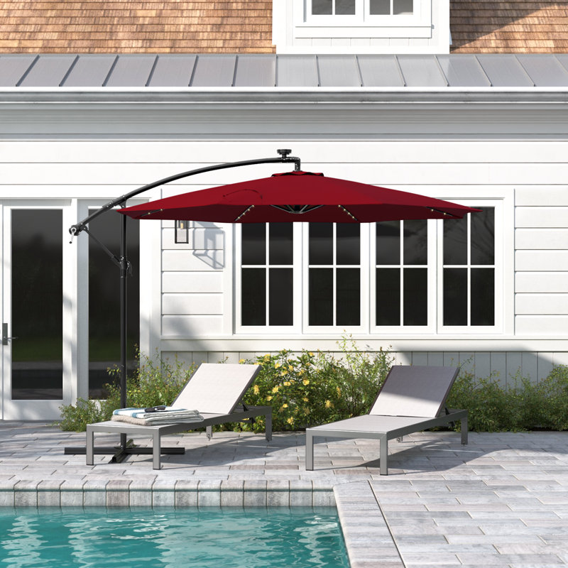 Parasol en porte-à-faux 10 po Caillo, Rouge rose